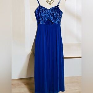 Brand: B. Darlin, blue dress, long, size: 11/12